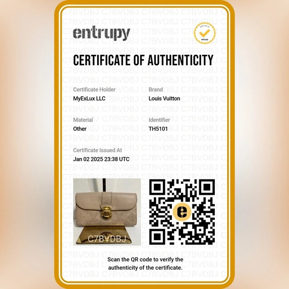 Authentic LOUIS VUITTON Mahina Amelia Wallet Beige Opal w/COA - Picture 3 of 15